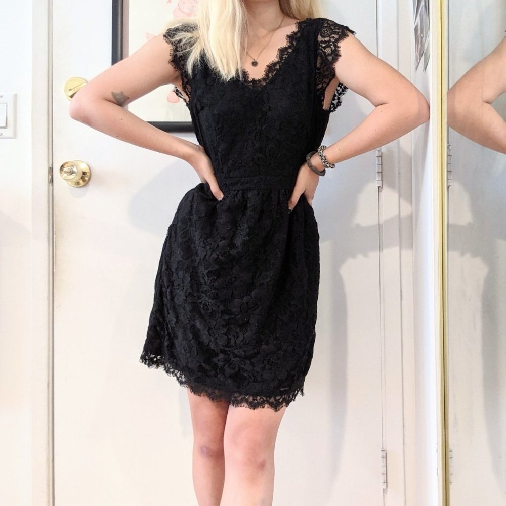black lace dress